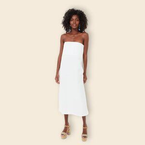 NWT Tuckernuck Strapless Crepe Marin Dress, Ivory, Size Small